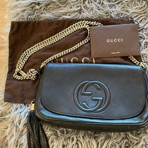 GUCCI SoHo Leather flap bag